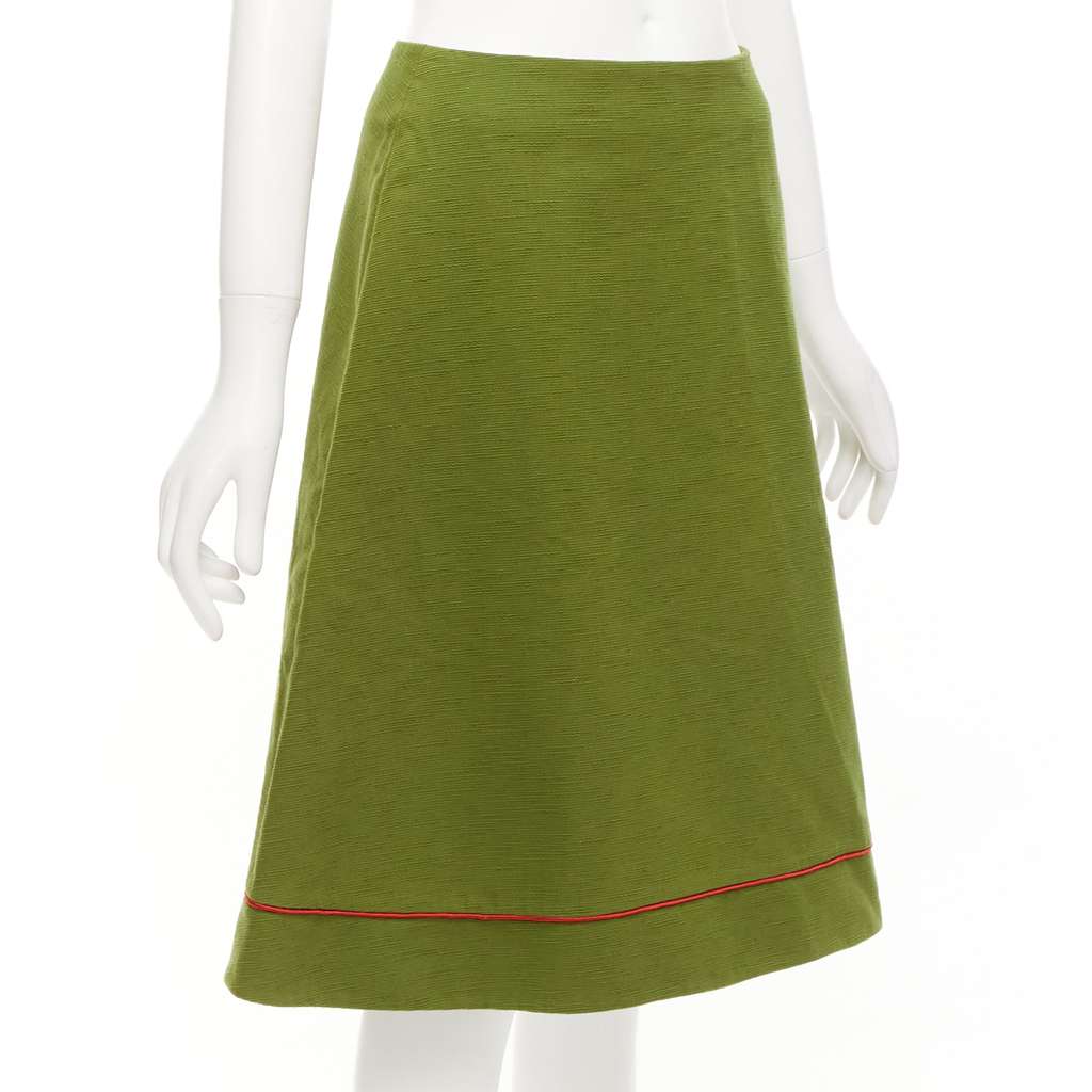 Dior Pique A-line Skirt Green Cotton Never worn, with tag - Back View