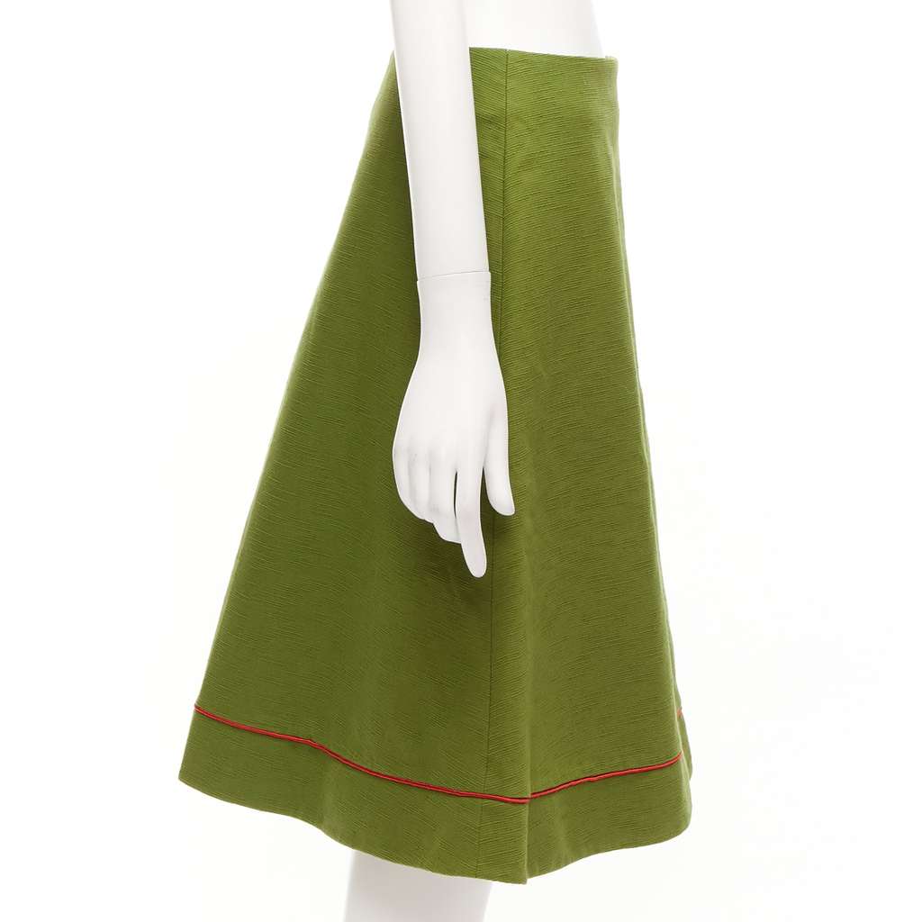 Dior Pique A-line Skirt Green Cotton Never worn, with tag - Inside View
