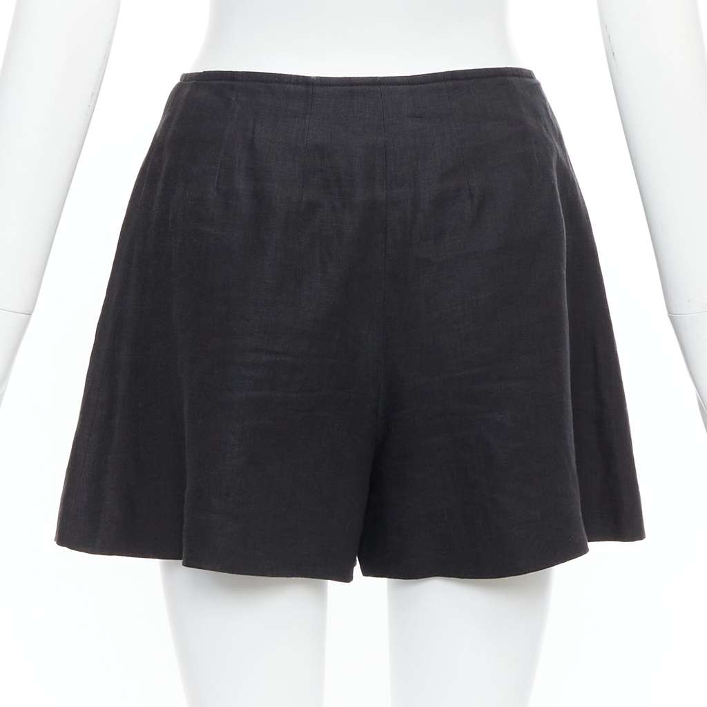 Chanel Gold Sailor Shorts Black Linen Never worn - Box View