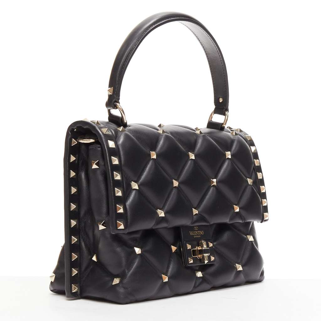 Valentino Garavani Candystud Black Leather Good condition - Inside View