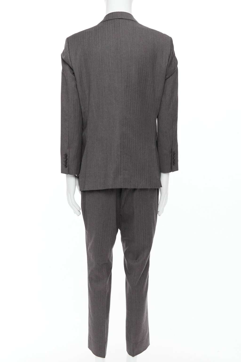 Gucci Grey Cropped Sleeve Suit Grey Wool Very good - Box View