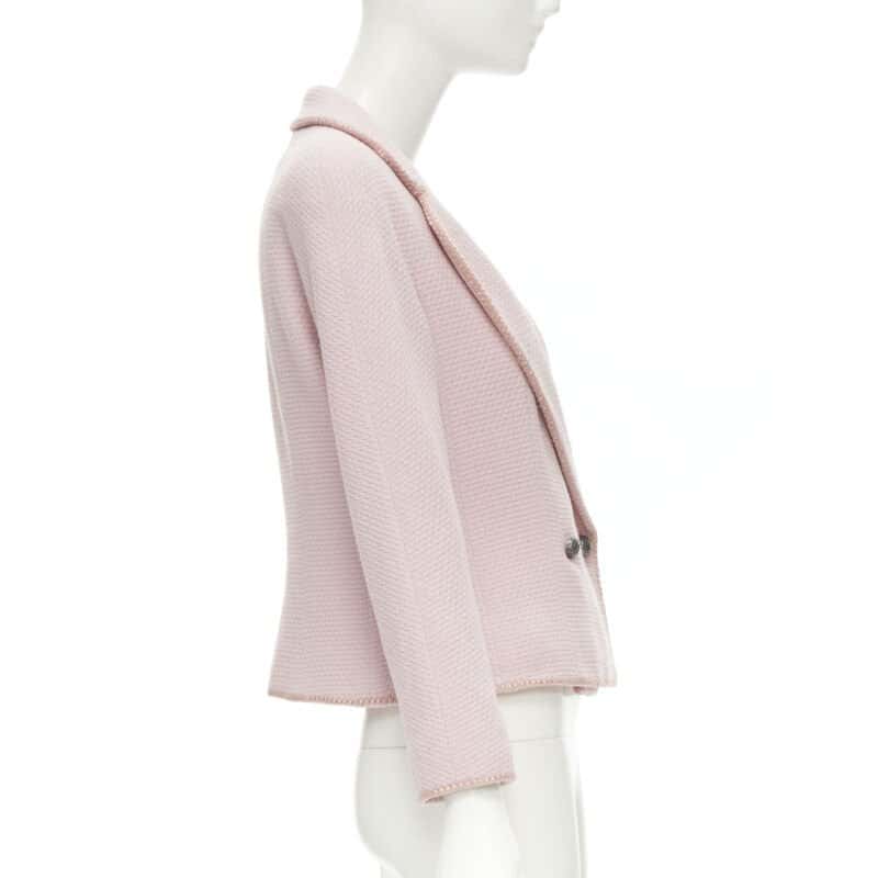 Dior Pink Tweed Ribbon Jacket Pink Wool Very good - Inside View
