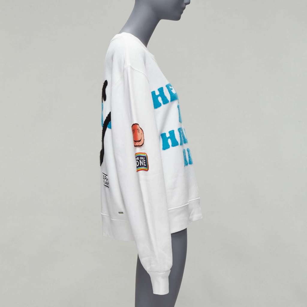 Amiri Badge Smiley Hoodie White Cotton Good - Model View