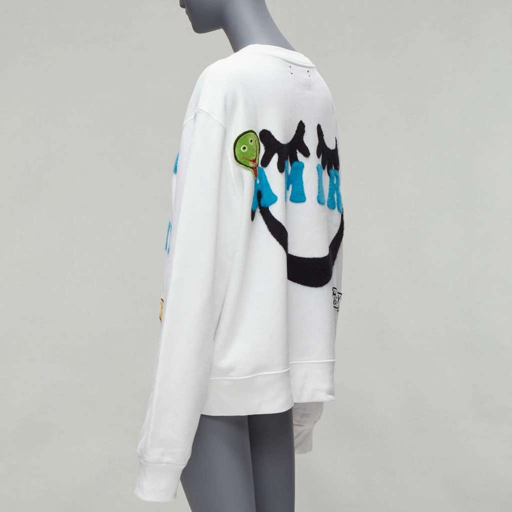 Amiri Badge Smiley Hoodie White Cotton Good - Box View