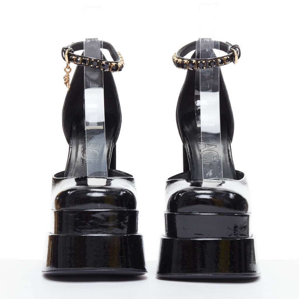 Versace Aevitas Patent Platform Black Never worn - Inside View