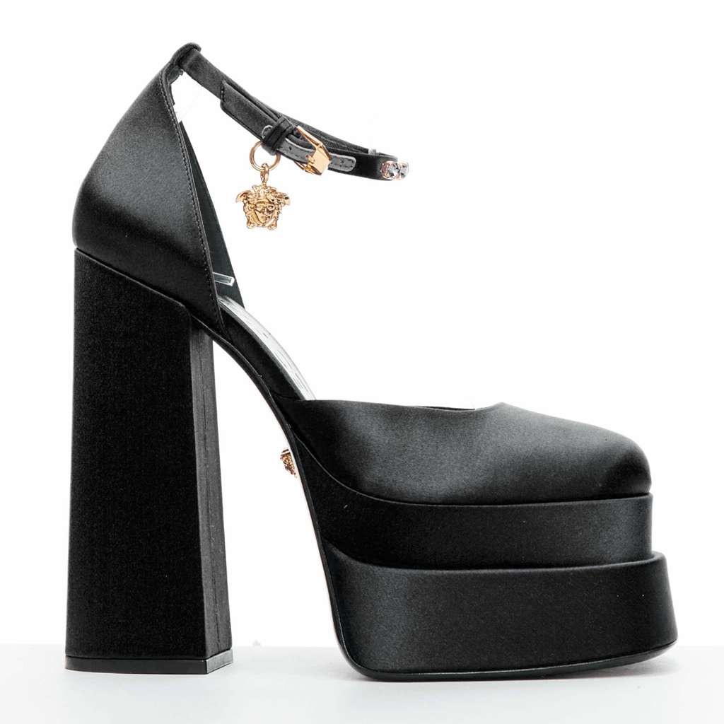 Versace Aevitas Black Platform Black Never worn - Front View