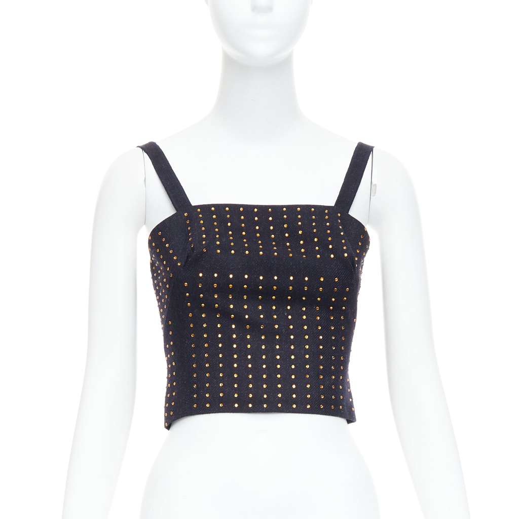 Miu Miu Black Crystal Bustier Black Wool Very good - Front View