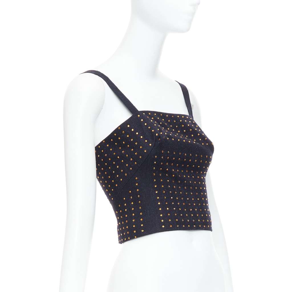 Miu Miu Black Crystal Bustier Black Wool Very good - Inside View