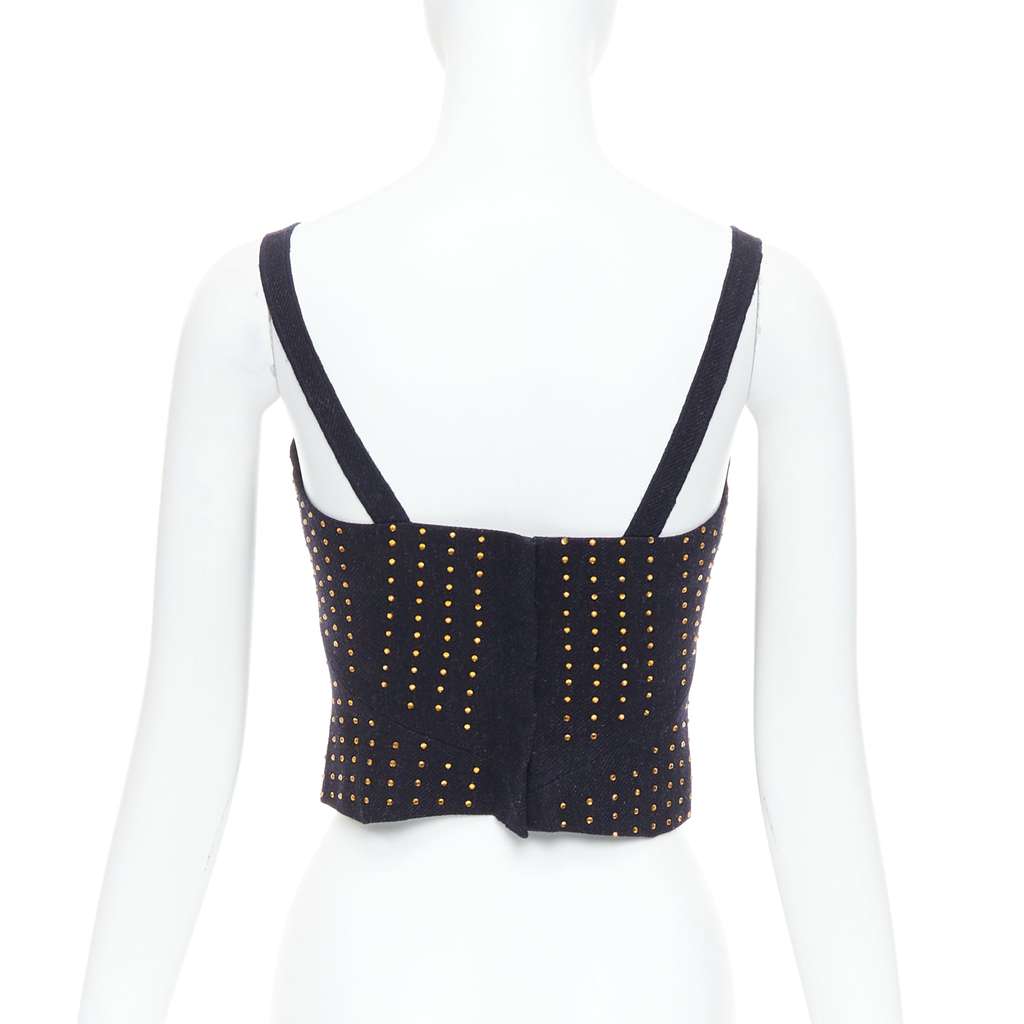 Miu Miu Black Crystal Bustier Black Wool Very good - Box View