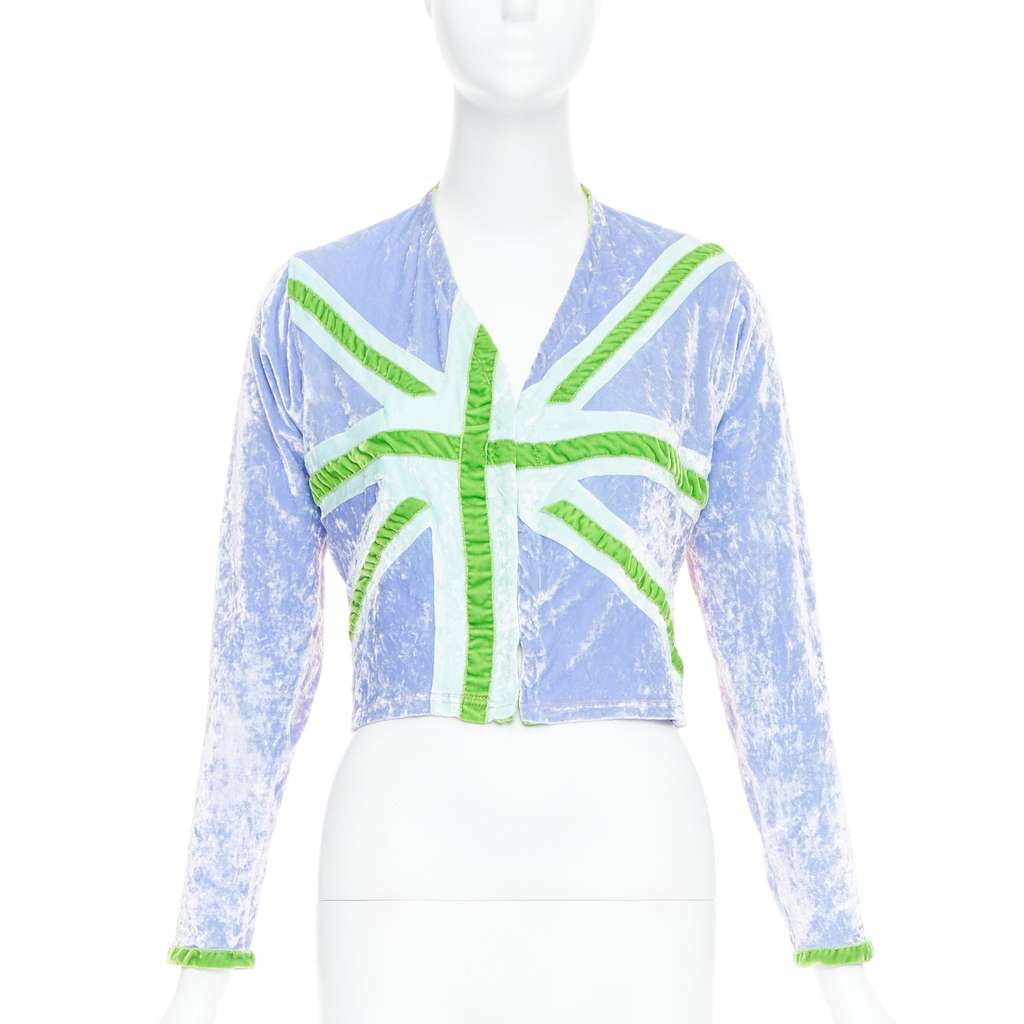 Unsigned Union Jack Cardigan Purple Silk Very good - Front View