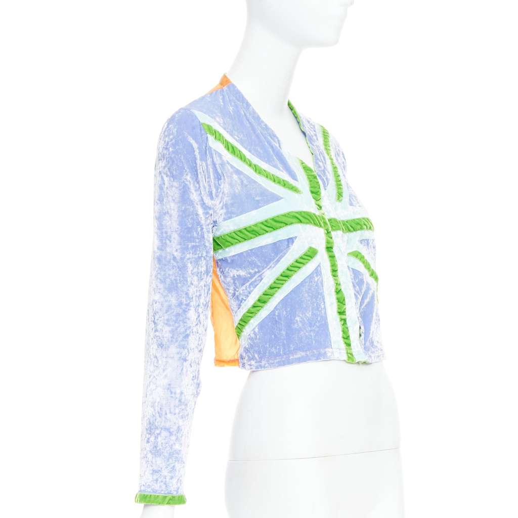 Unsigned Union Jack Cardigan Purple Silk Very good - Model View
