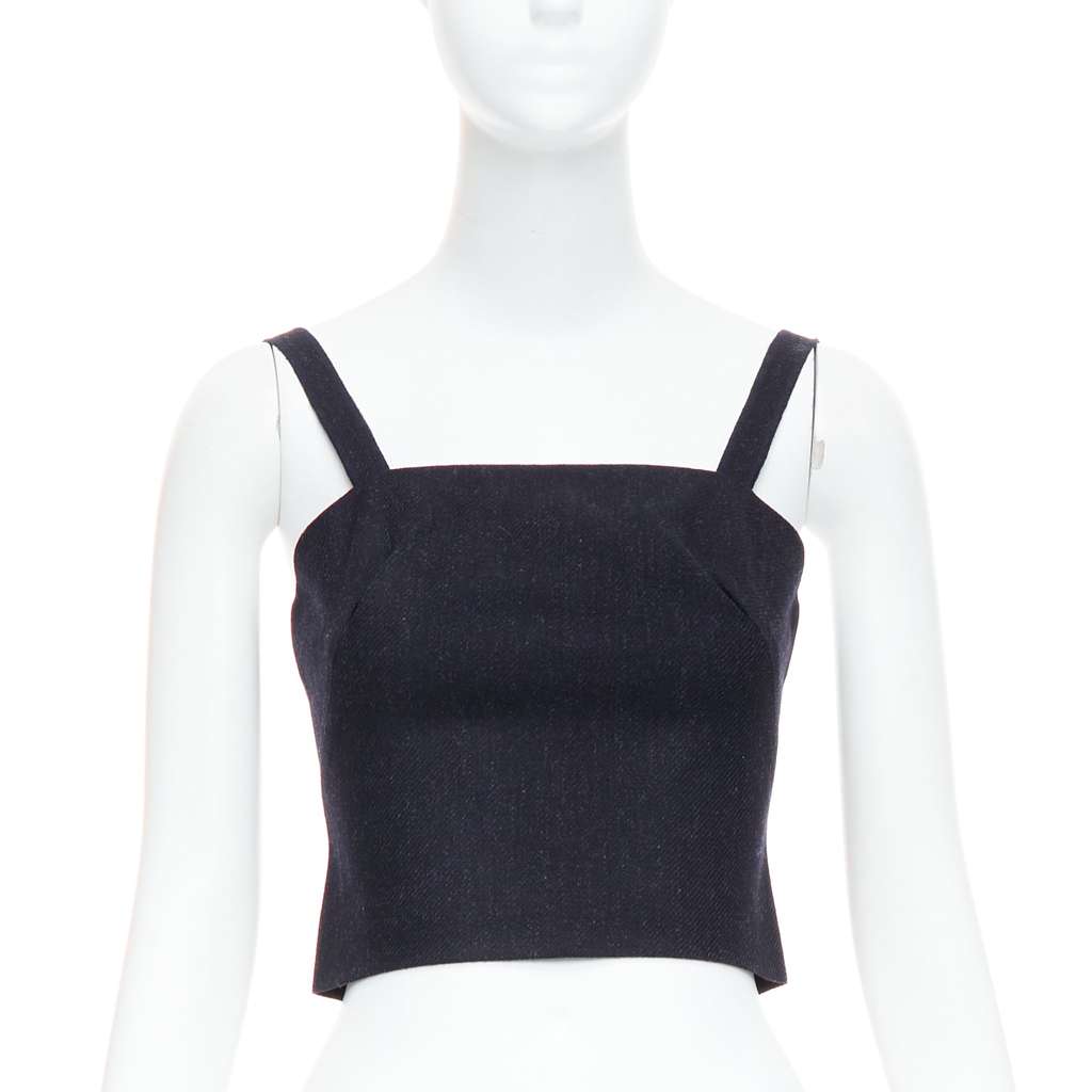 Miu Miu Charcoal Wool Bustier Navy Wool Very good - Front View