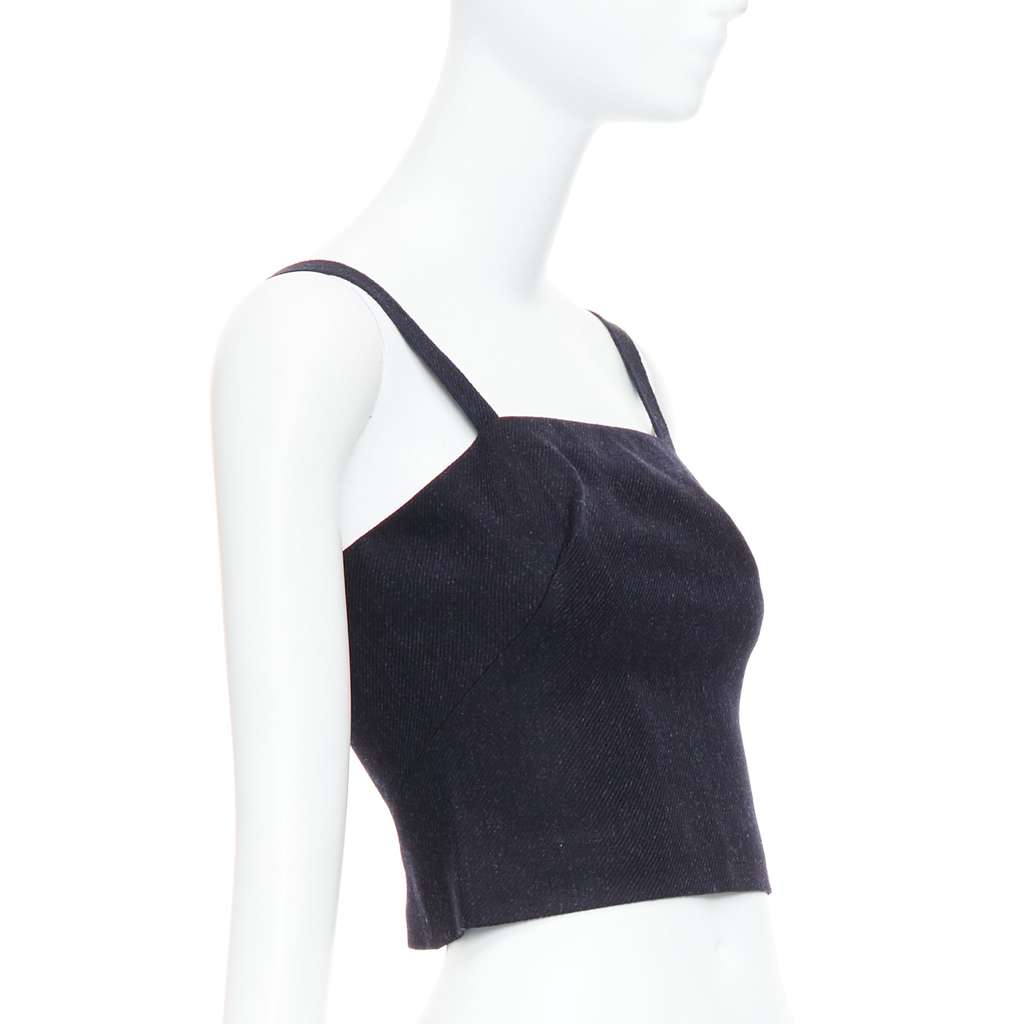 Miu Miu Charcoal Wool Bustier Navy Wool Very good - Inside View