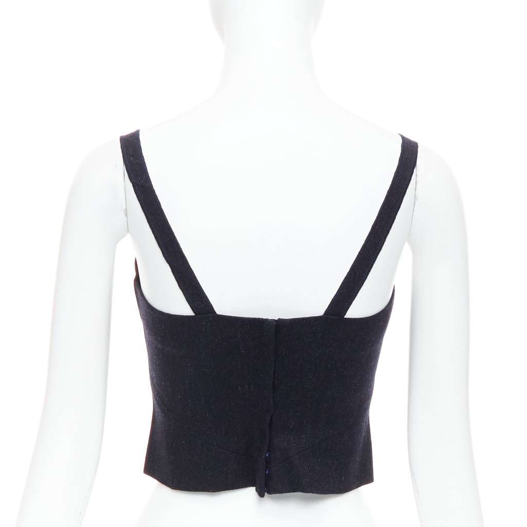 Miu Miu Charcoal Wool Bustier Navy Wool Very good - Box View