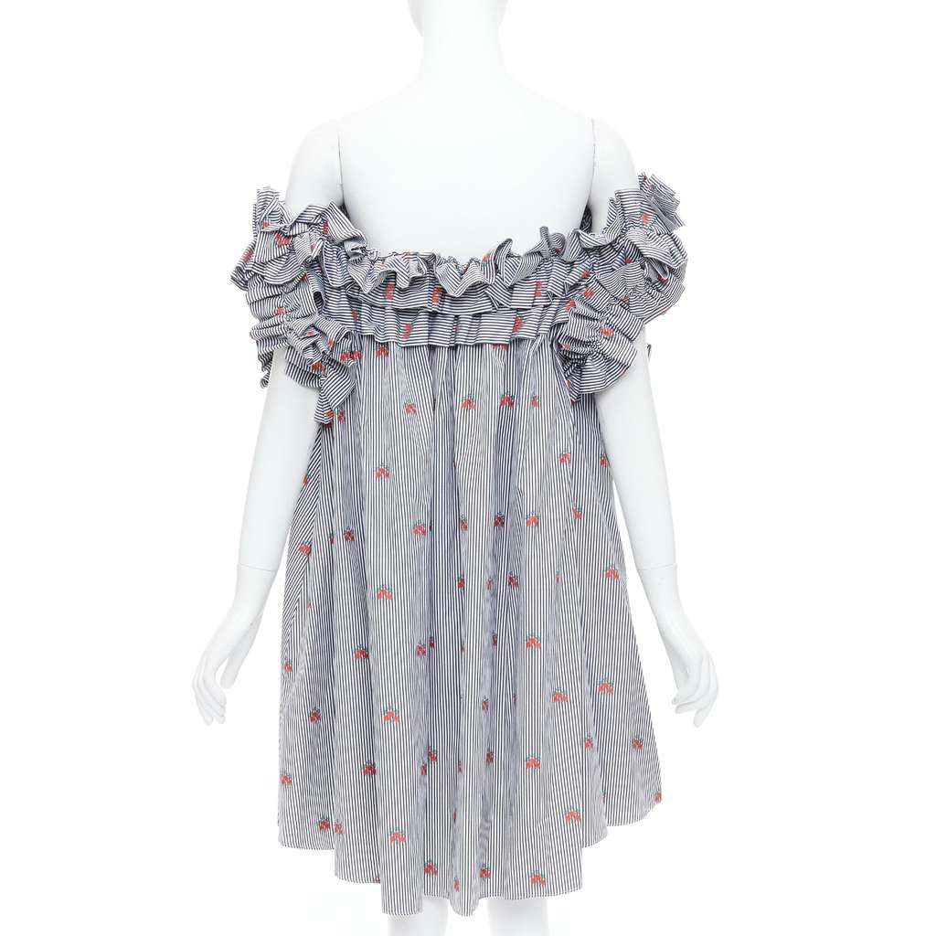 Alexander McQueen Pinstripe Tent Dress Navy Cotton Never worn, with tag - Box View