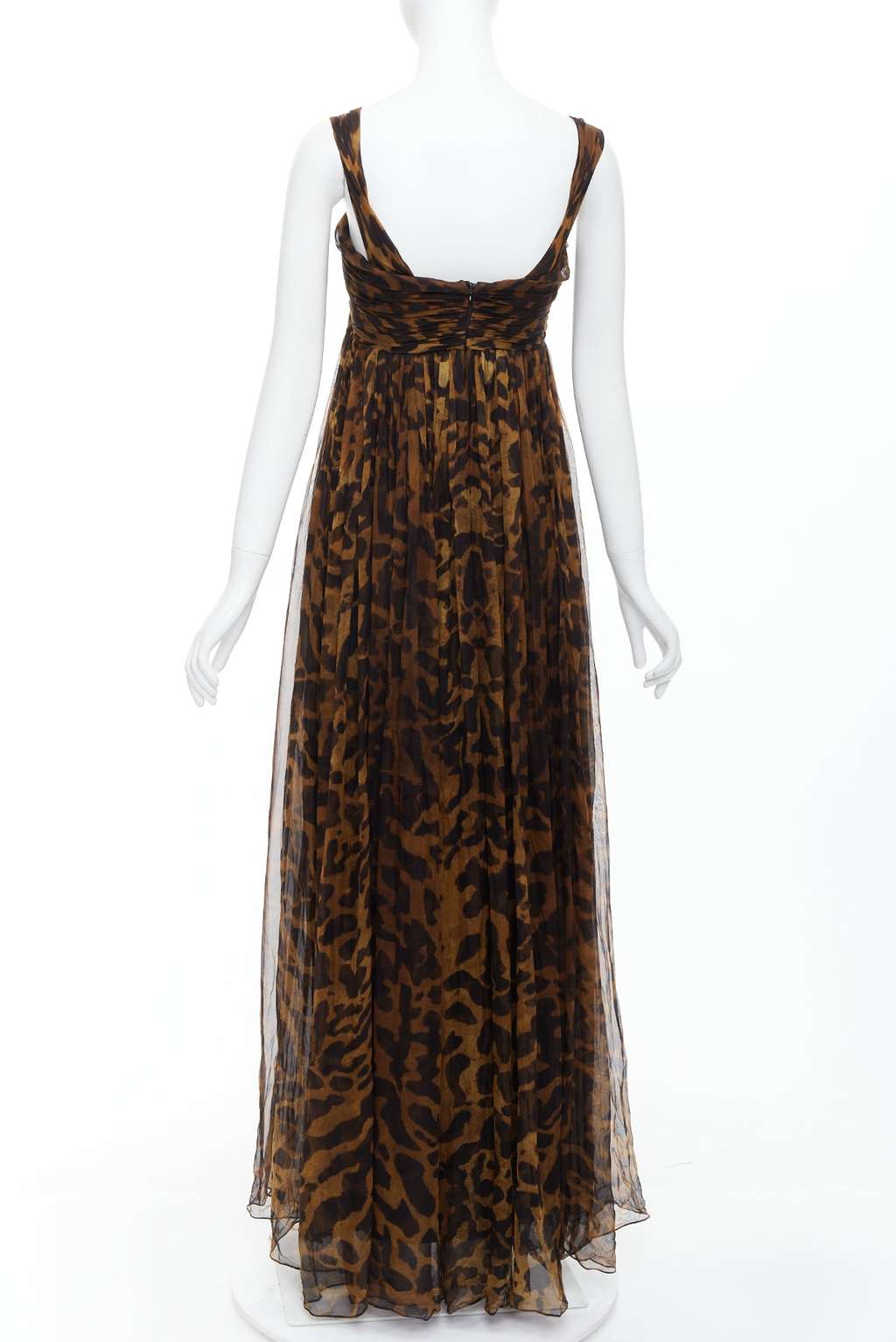 Alexander McQueen Leopard Corset Gown Brown Silk Very good condition - Box View