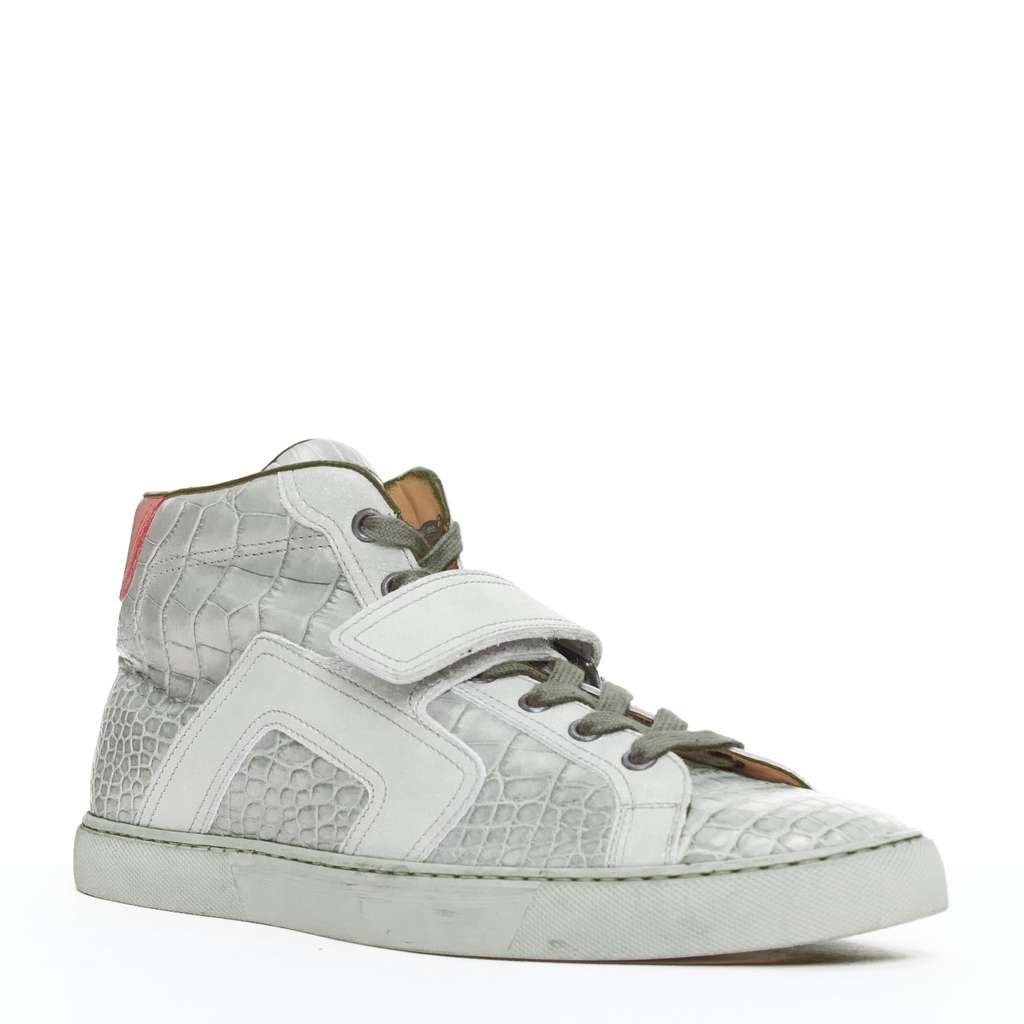 Hermès Croc High Tops Grey Leather Fair - Back View