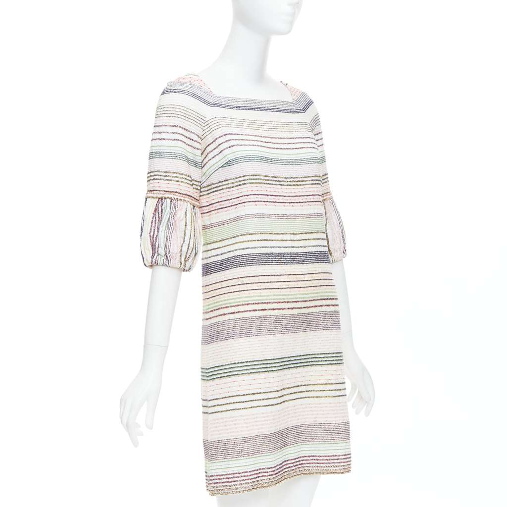 Chanel Tweed Chain Dress White Cotton Good - Inside View