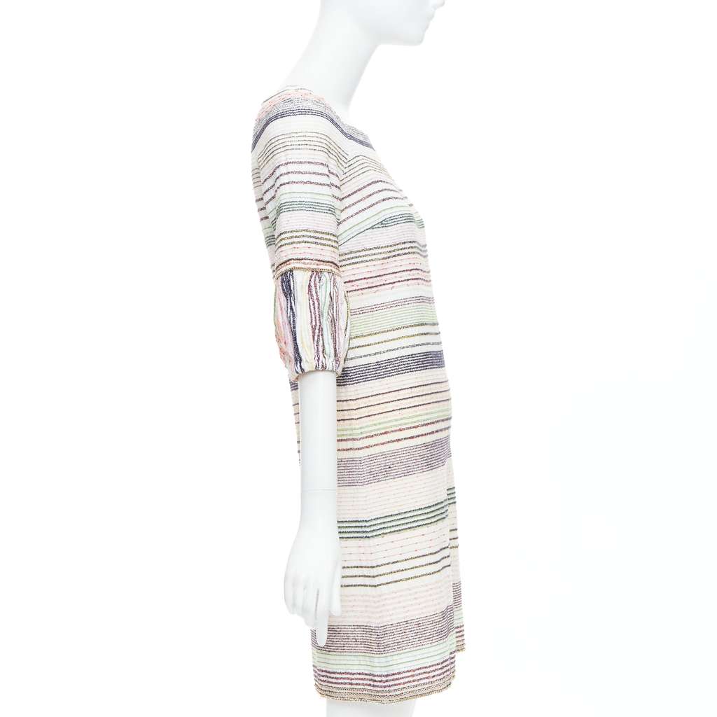 Chanel Tweed Chain Dress White Cotton Good - Model View