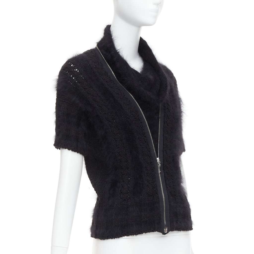 Chanel Fluffy Zip Sweater Black Never worn - Inside View