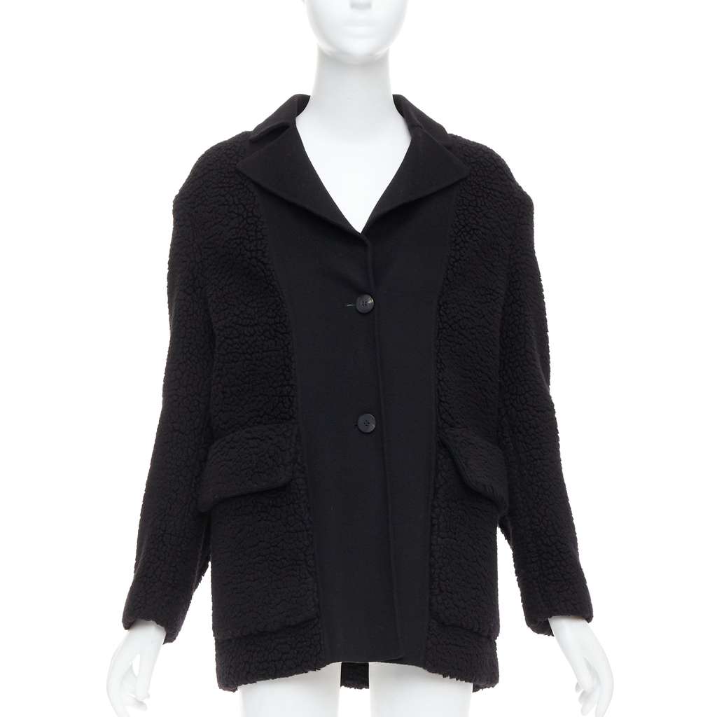 Dior Black Teddy Coat Black Cashmere Never worn - Front View