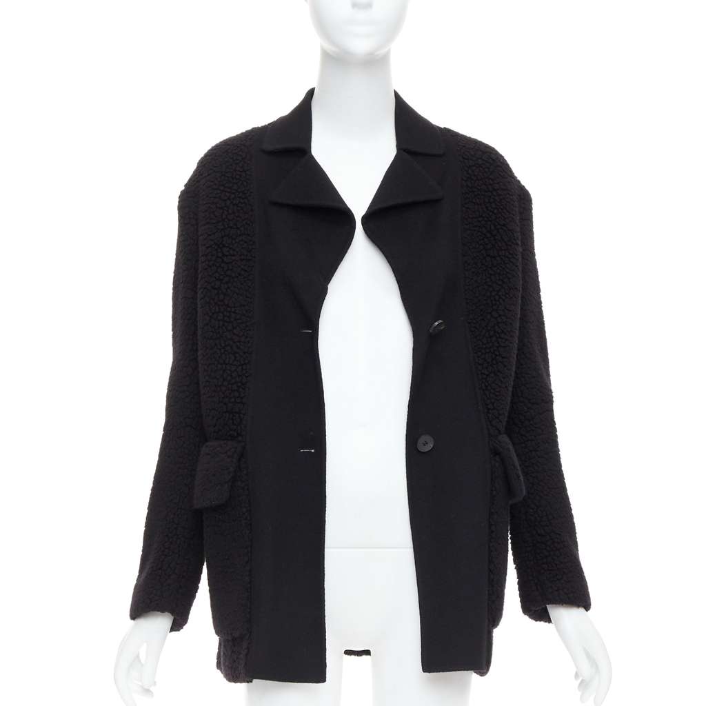 Dior Black Teddy Coat Black Cashmere Never worn - Inside View
