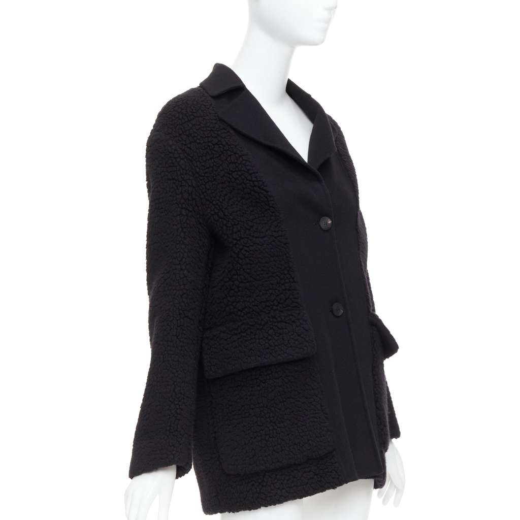 Dior Black Teddy Coat Black Cashmere Never worn - Model View