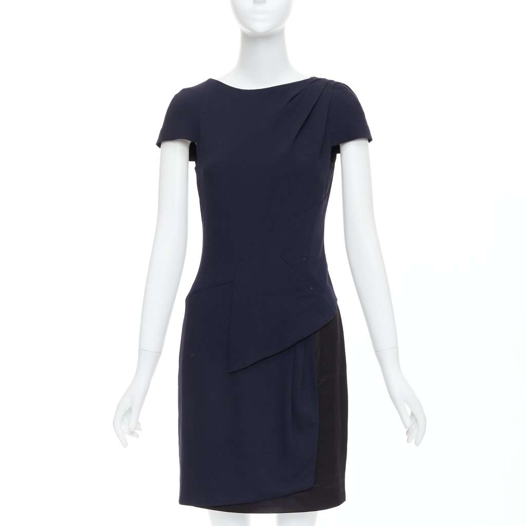 Chanel Draped Pleated Dress Black Very good - Inside View