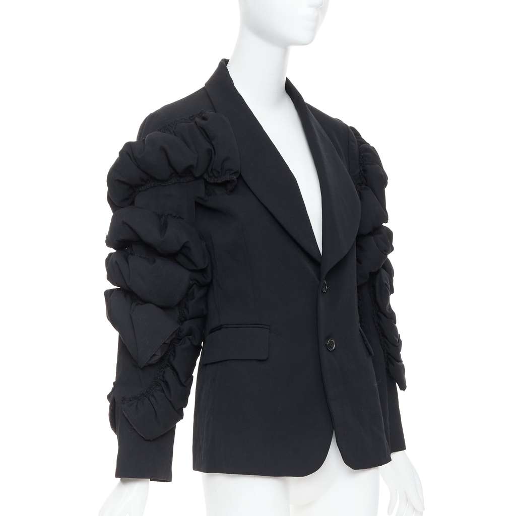 Comme Des Garcons Black Puff Blazer Black Wool Never worn - Model View