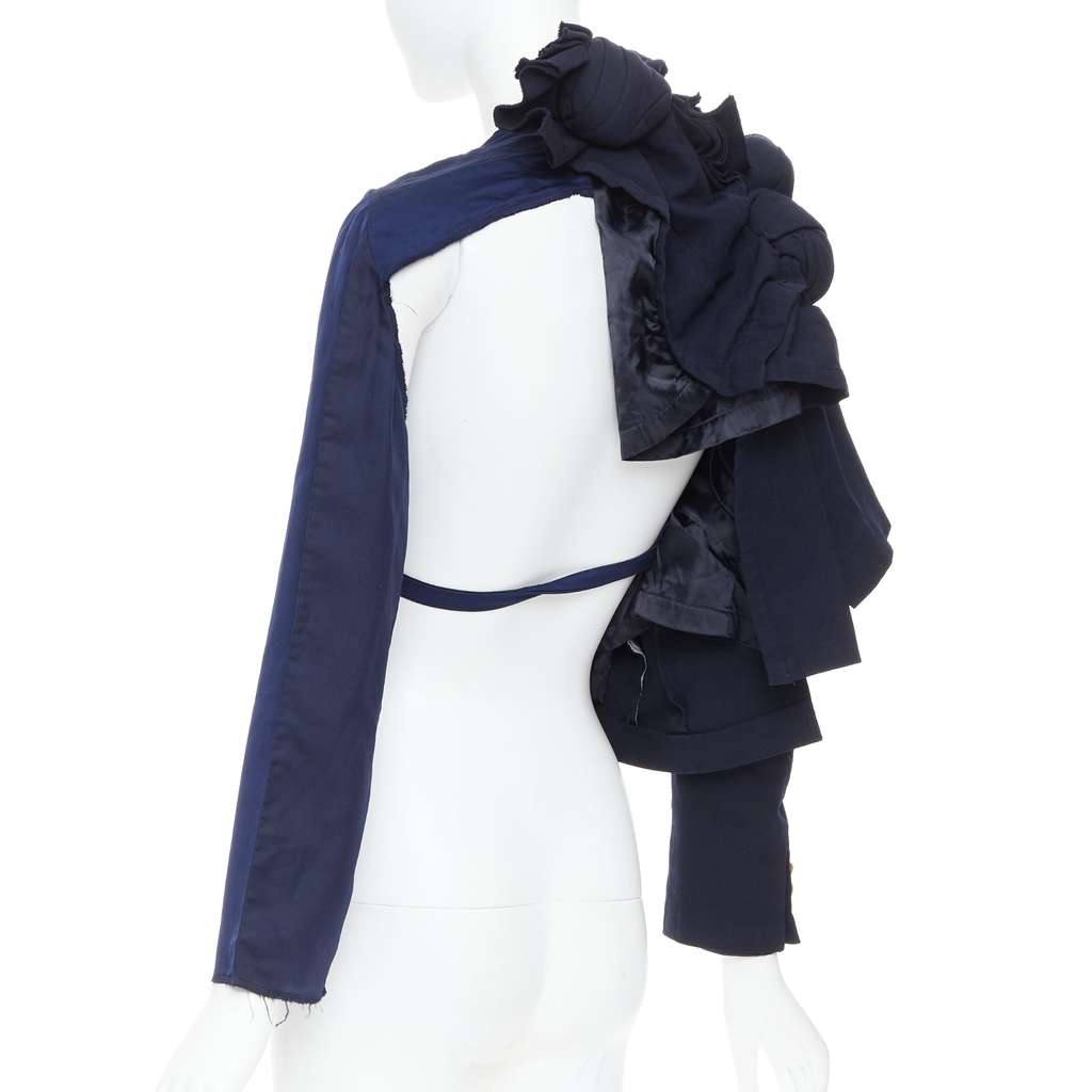 Comme Des Garcons Knot Tie Jacket Navy Polyester Good - Box View