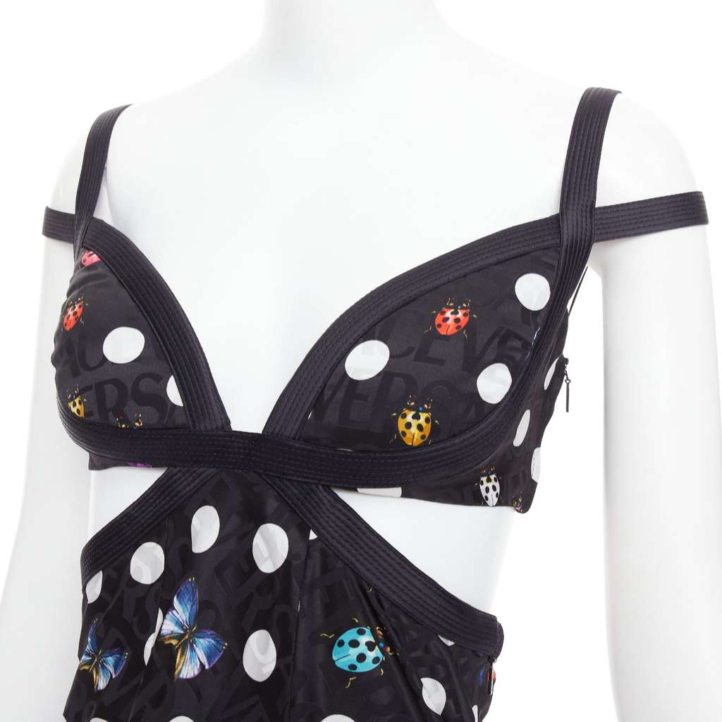 Versace Butterfly Harness Dress Black Viscose Very good condition - Back View