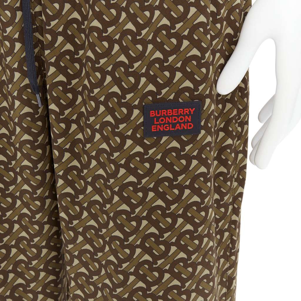 Burberry Logo Jogger Pants Khaki Polyester Very good - Back View