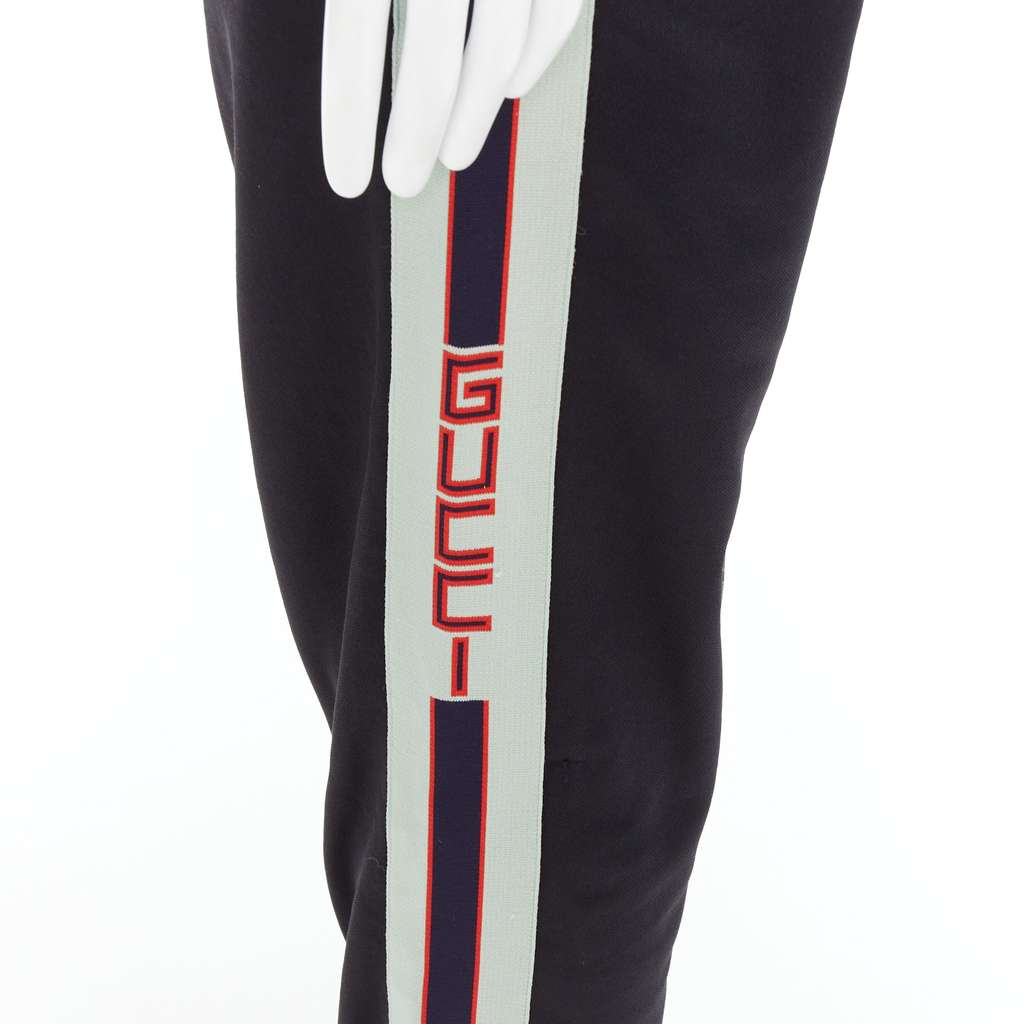 Gucci Logo Tape Track Pants Black Polyester Fair condition - Back View