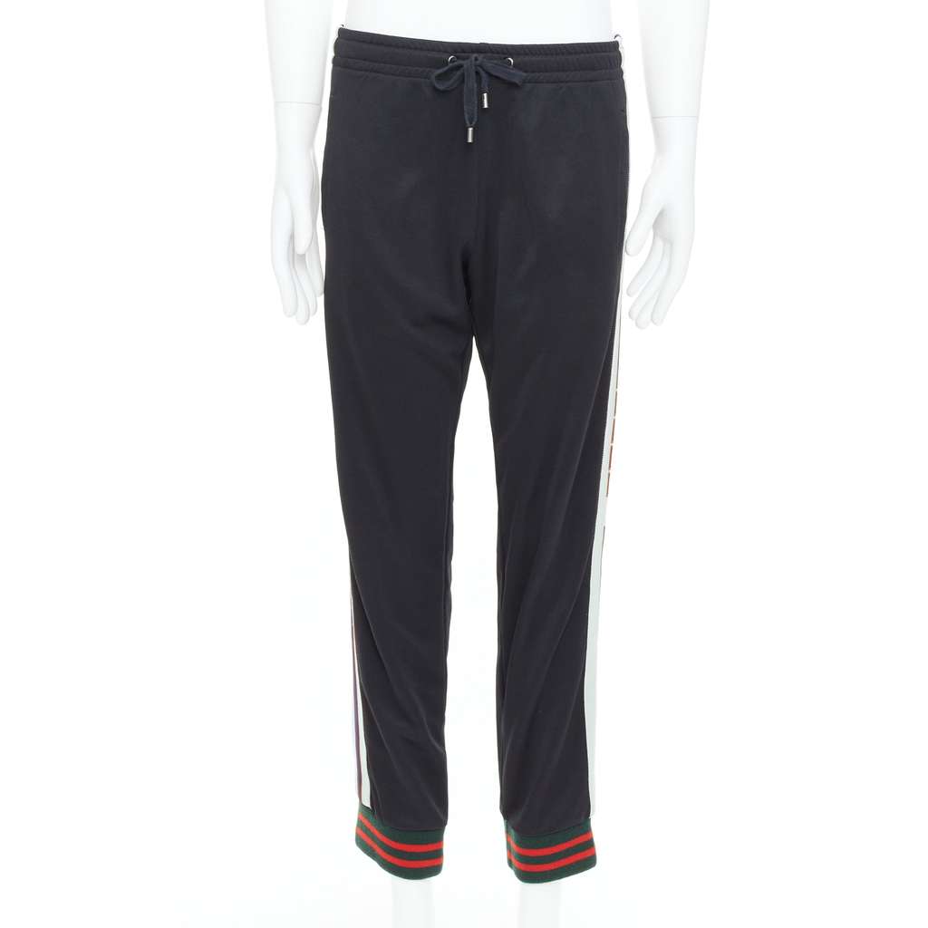 Gucci Logo Tape Track Pants Black Polyester Fair condition - Inside View