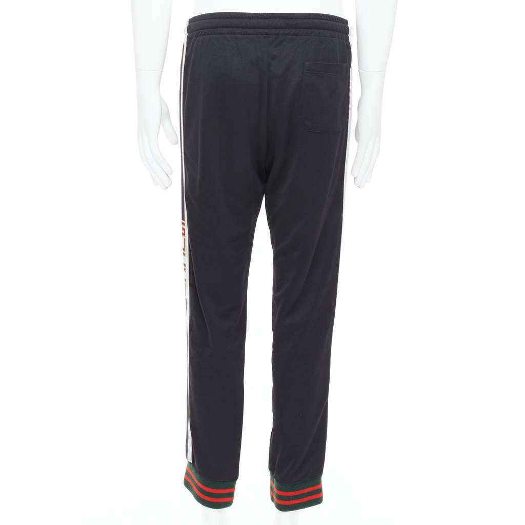Gucci Logo Tape Track Pants Black Polyester Fair condition - Box View