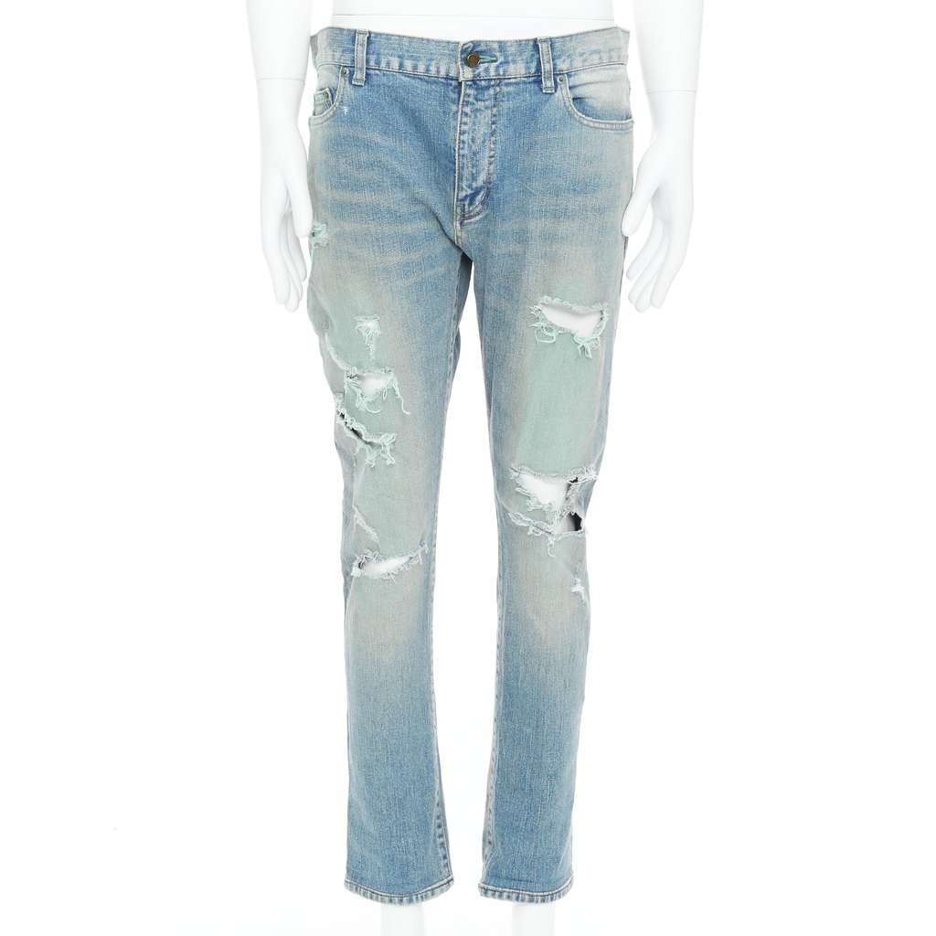 Saint Laurent D02 M/SK UW Blue Cotton Good - Front View