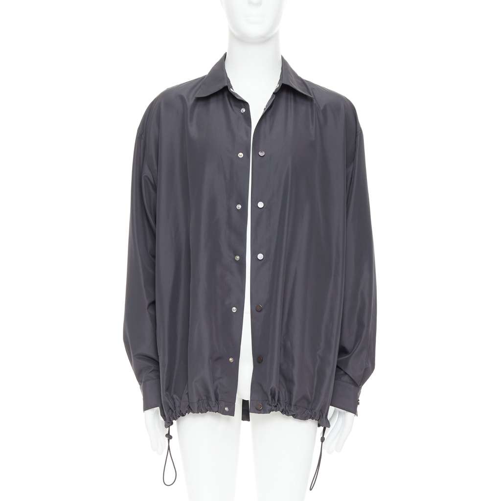 Bottega Veneta Grey Shell Jacket Grey Polyester Very good - Front View