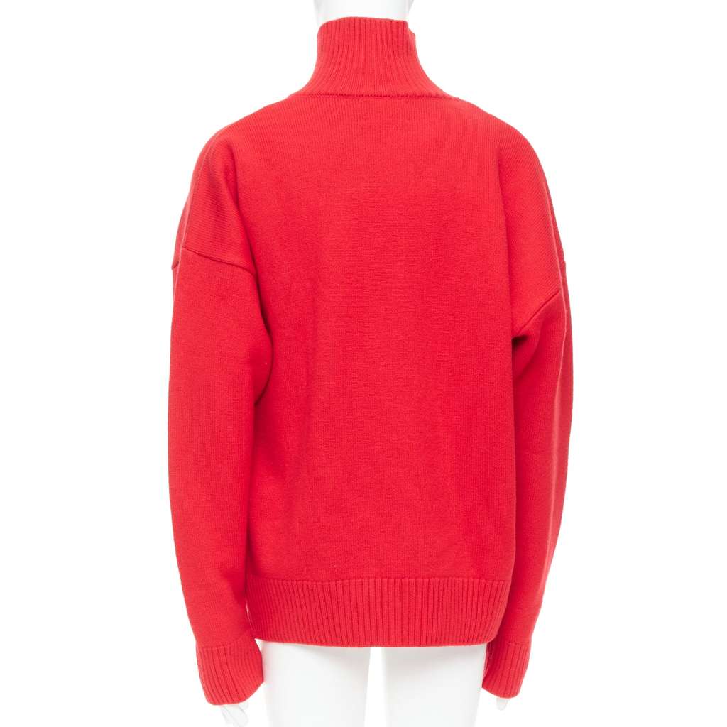 Ami Heart Logo Turtleneck Red Wool Very good - Box View