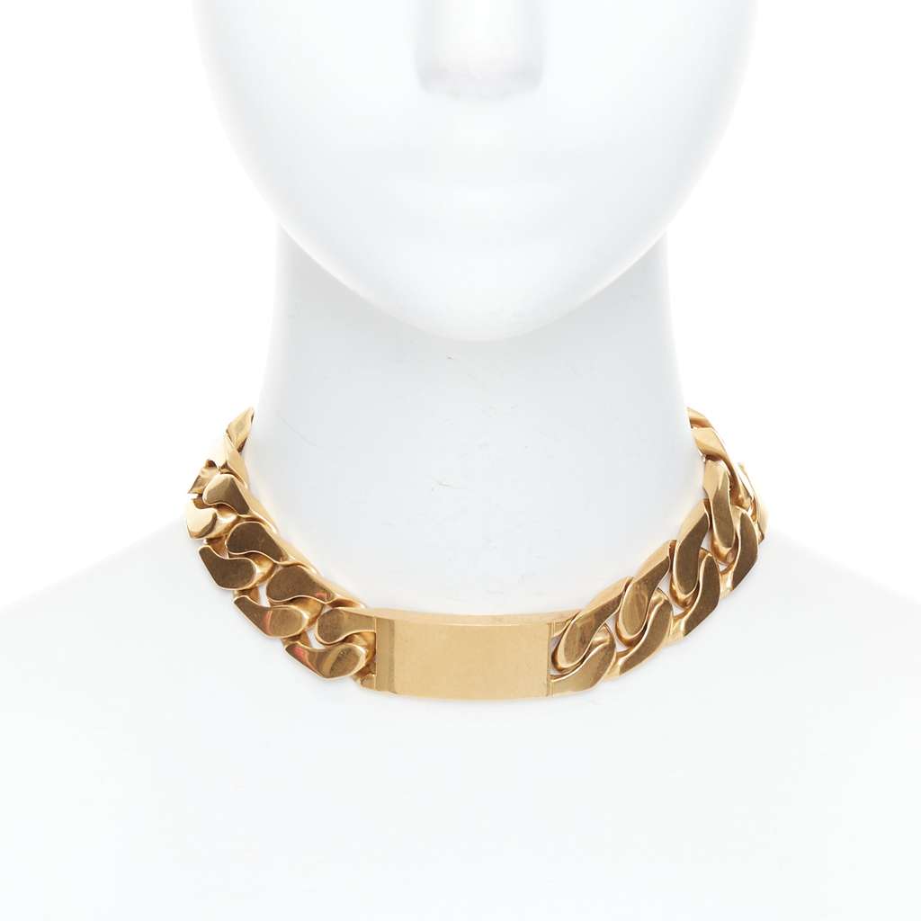 Celine Gold ID Choker Gold Metal Very good - Front View