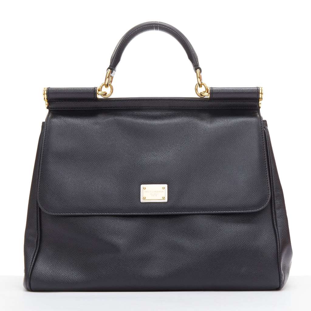 Dolce & Gabbana Sicily Black Leather Good condition - Front View