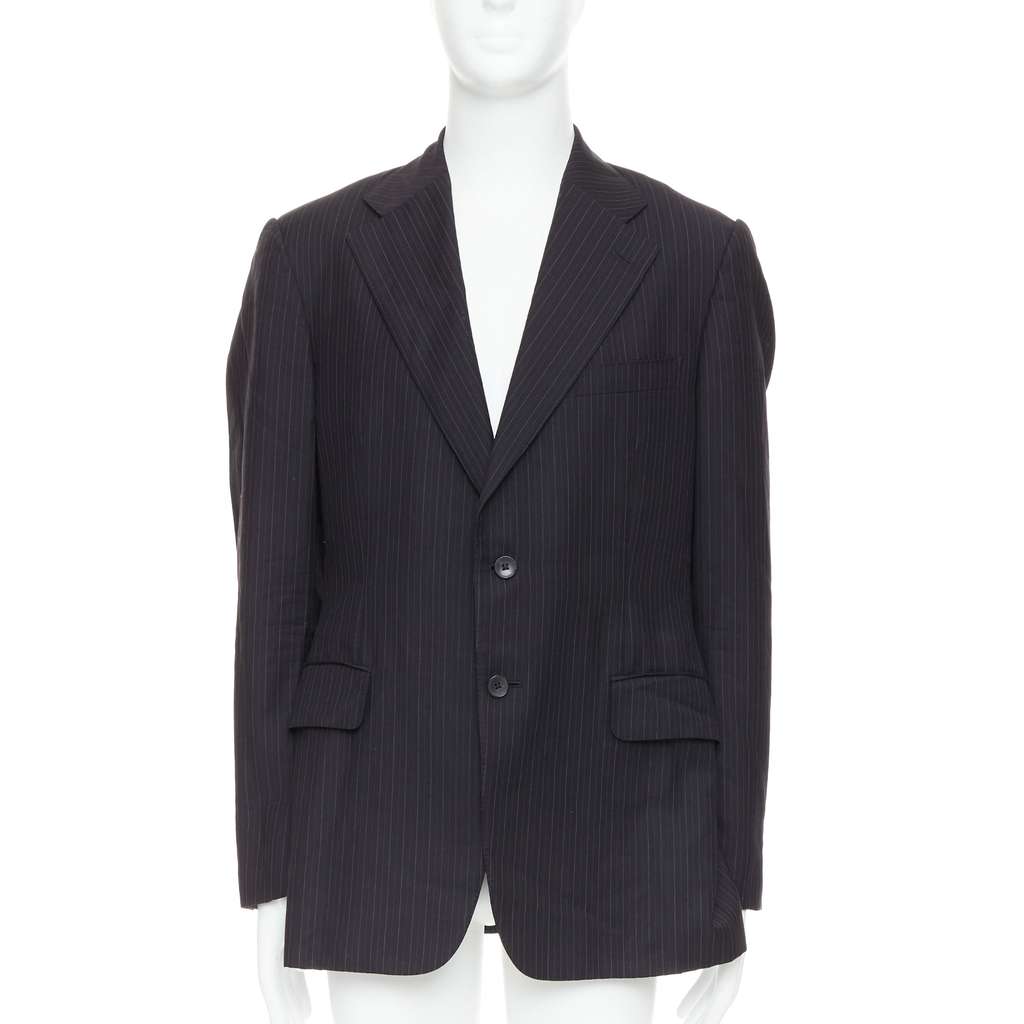 Gucci Grey Pinstripe Blazer Grey Wool Very good - Front View