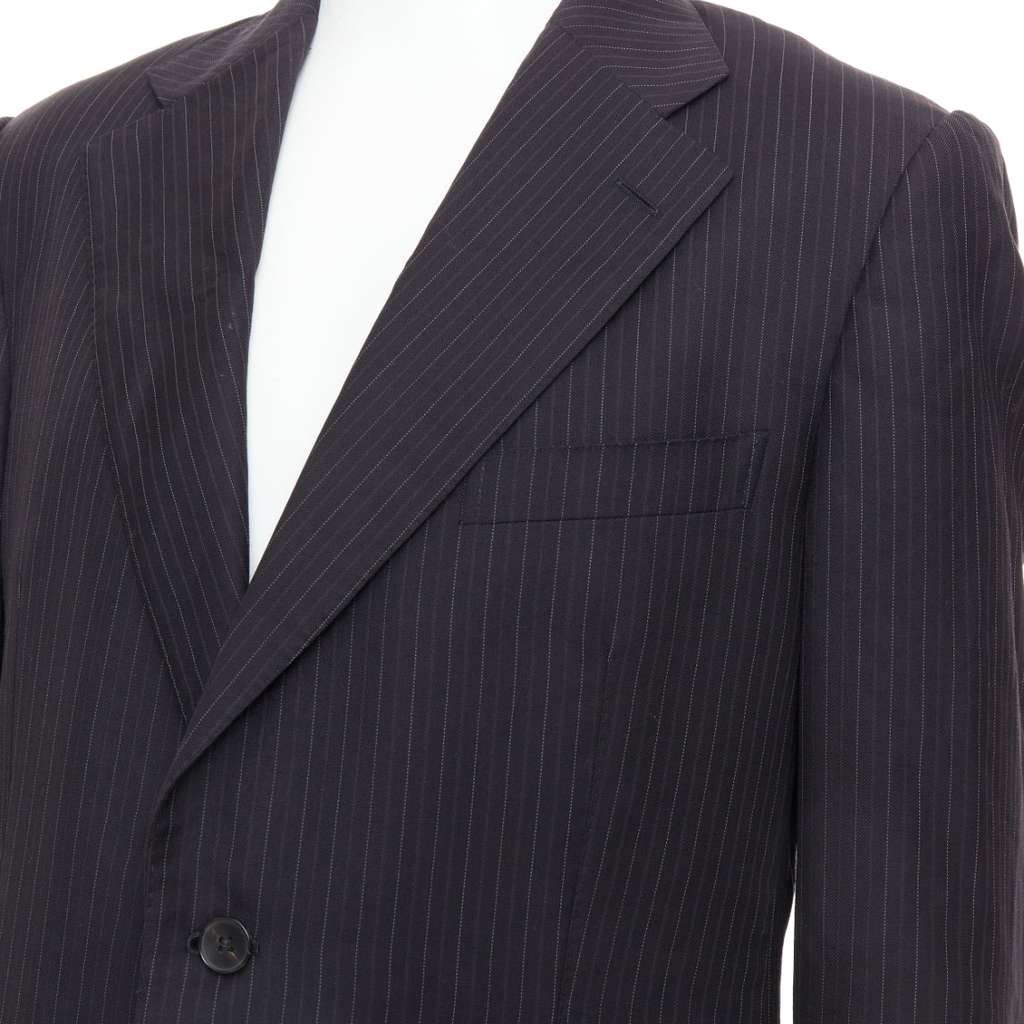 Gucci Grey Pinstripe Blazer Grey Wool Very good - Back View