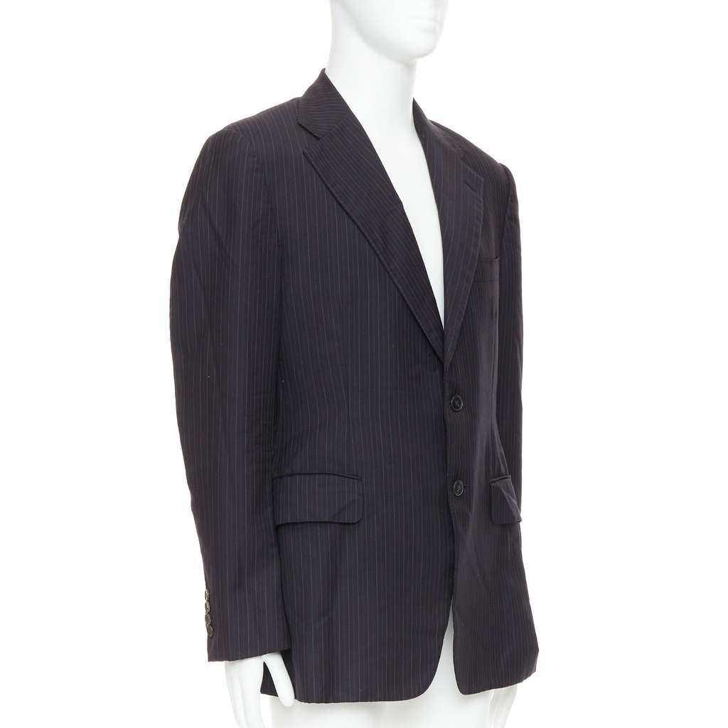 Gucci Grey Pinstripe Blazer Grey Wool Very good - Inside View