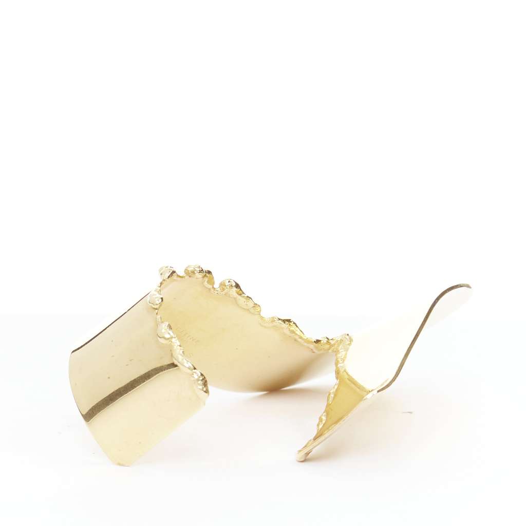 Celine Gold Tear Statement Bangle Gold Metal Good - Back View