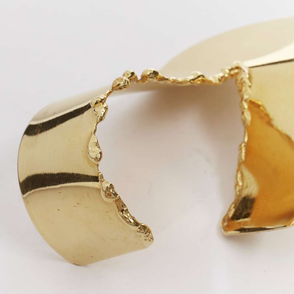 Celine Gold Tear Statement Bangle Gold Metal Good - Box View