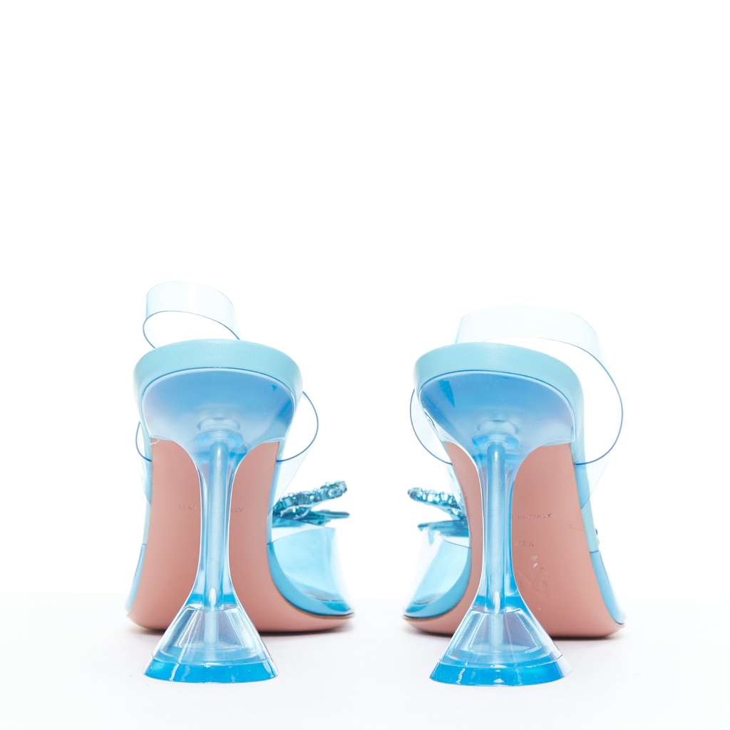 Amina Muaddi Rosie Glass 95 Blue Plastic Very good - Box View