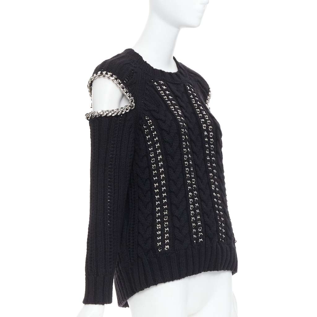 Alexander McQueen Chain Cold Sweater Black Cashmere Very good - Inside View