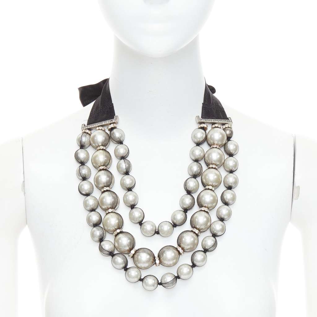 Lanvin Strand Tie Necklace Black Very good - Front View