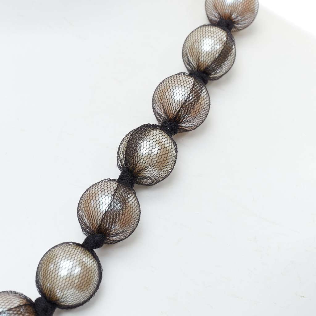 Lanvin Double Strand Necklace Black Very good - Model View