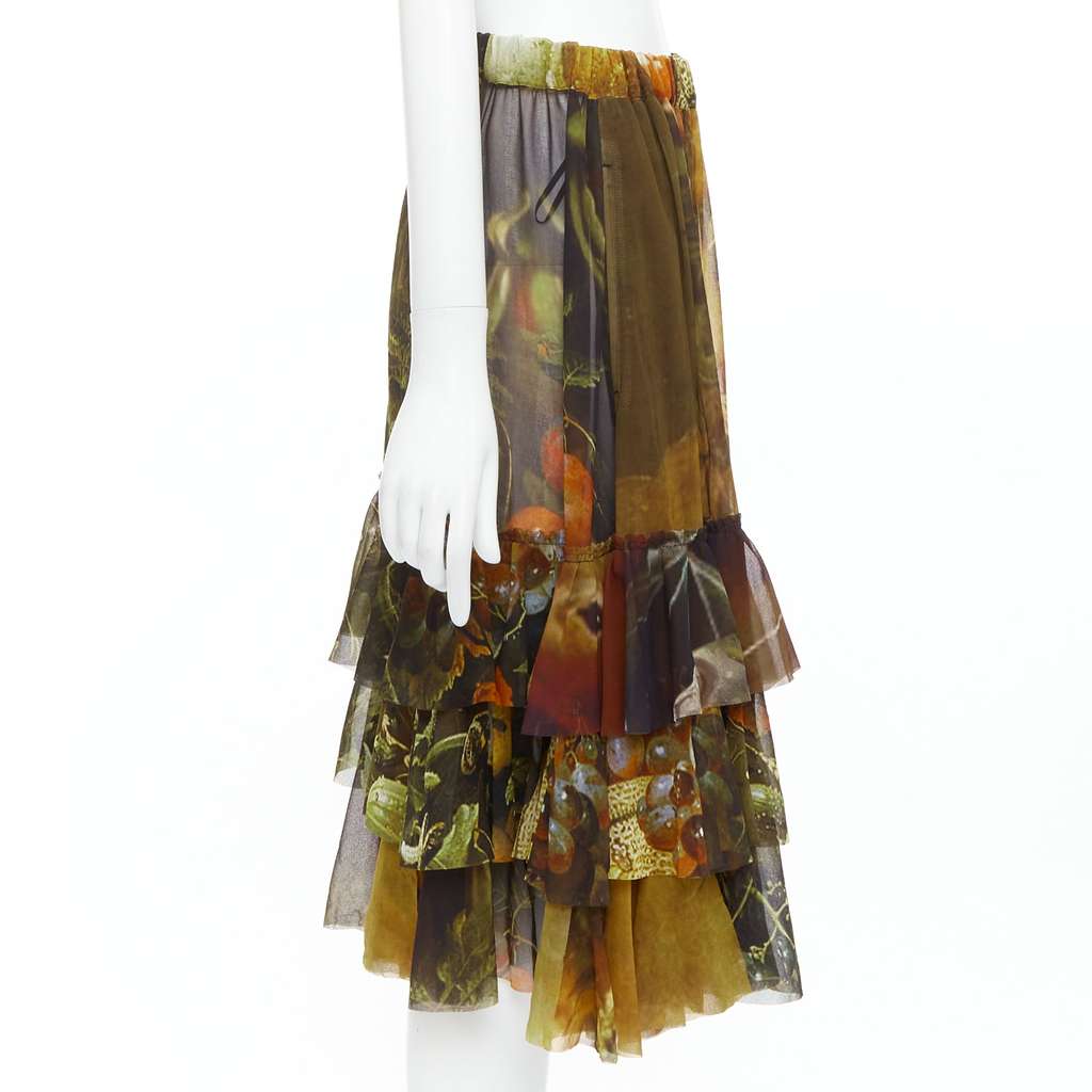 Comme Des Garcons Face Print Skirt Brown Polyester Very good condition - Model View